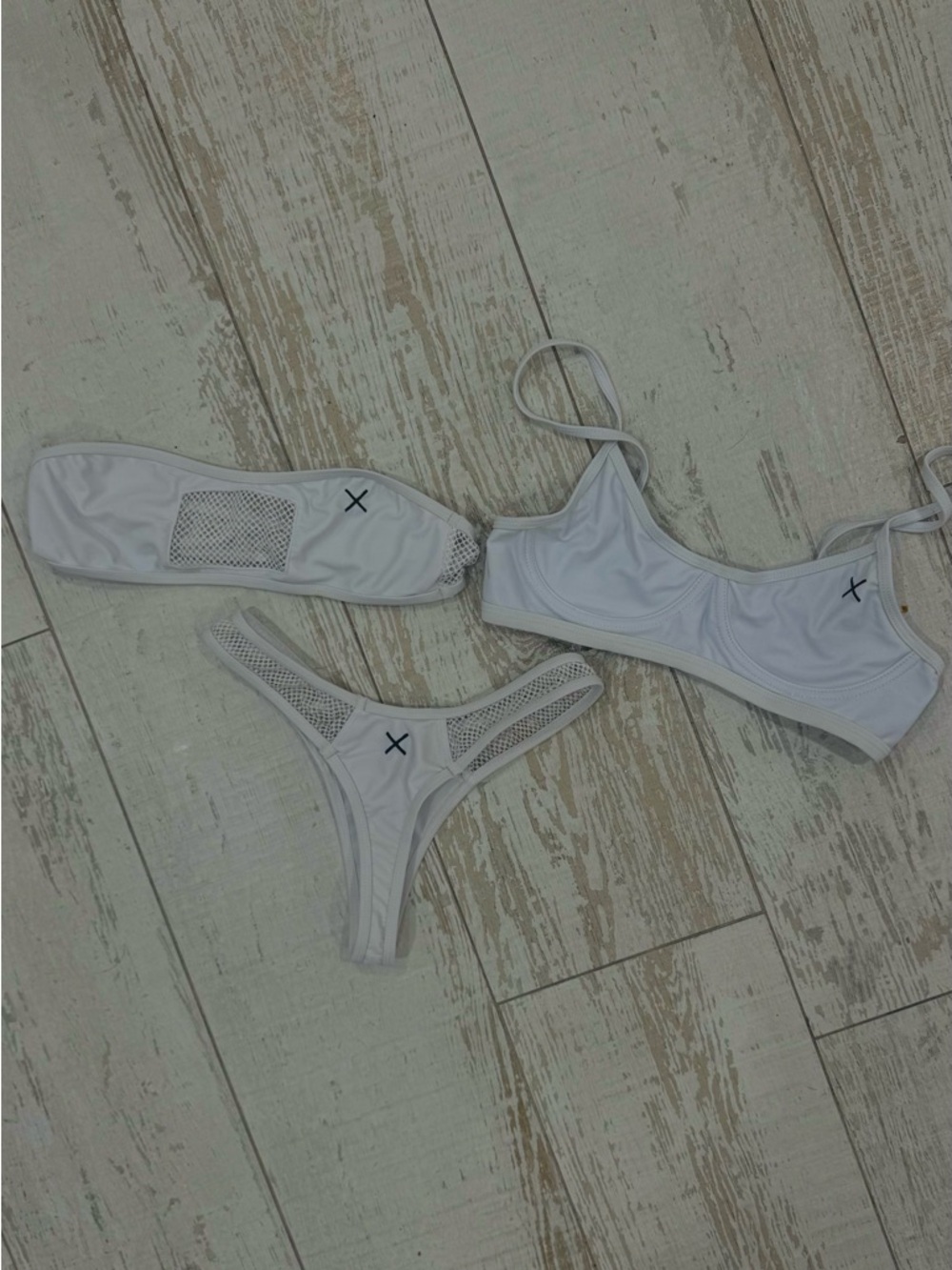 3pc Boutine LA White Mesh Bikini Set
